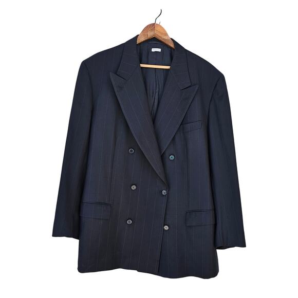 Brioni Plinio Double Breasted Blazer Black Size L - Picture 1 of 6